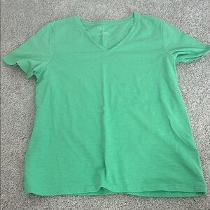 Talbots Vibrant Green V-Neck Tee